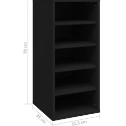 vidaXL Zapateros 2 uds madera contrachapada 31,5x35x70cm Negro Discount