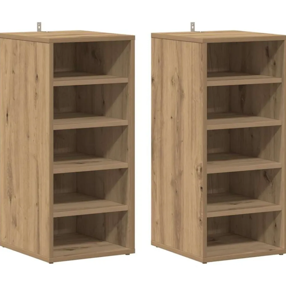vidaXL Zapateros 2 uds madera 32x35x70 cm Roble artisan Hot