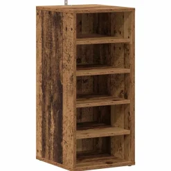 vidaXL Zapateros 2 uds madera ingeniería envejecida 32x35x70cm Madera antigua Outlet