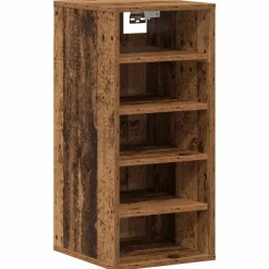 vidaXL Zapateros 2 uds madera ingeniería envejecida 32x35x70cm Madera antigua Outlet