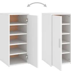 vidaXL Zapateros 2 uds madera contrachapada 32x35x70 cm Blanco Discount