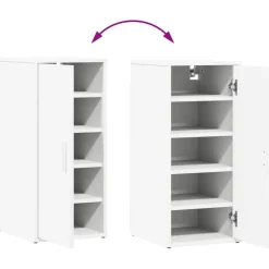 vidaXL Zapateros 2 uds madera contrachapada 32x35x70 cm Blanco Discount