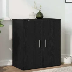 vidaXL Zapateros 2 uds 32x35x70 cm madera de ingeniería Roble negro Clearance