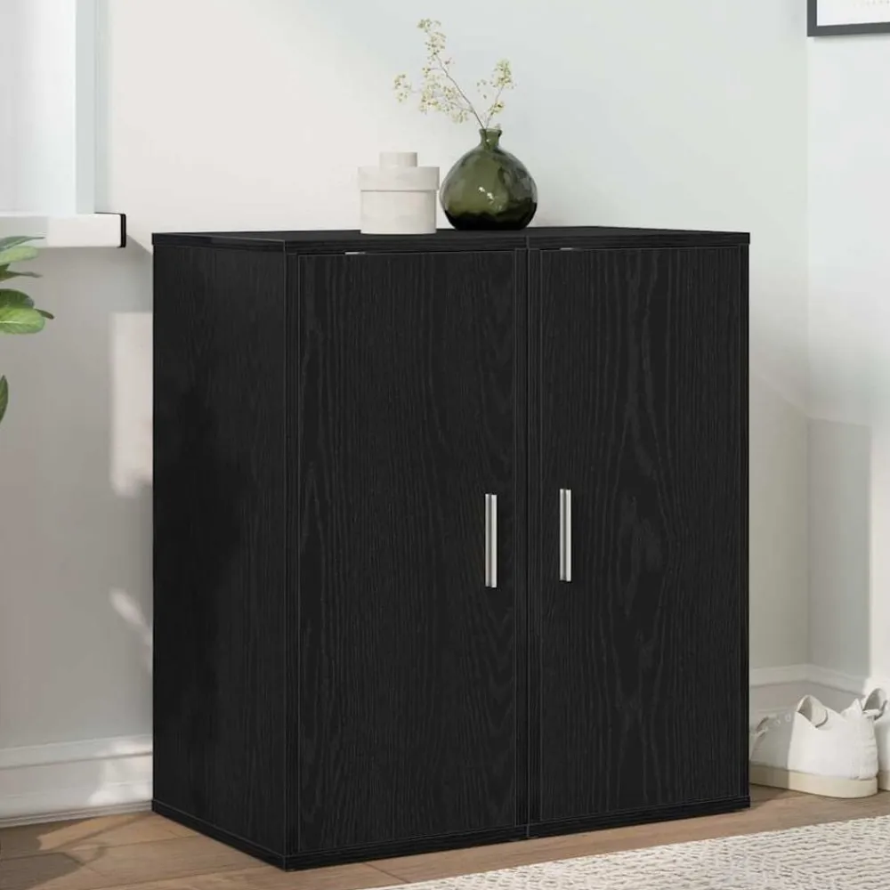 vidaXL Zapateros 2 uds 32x35x70 cm madera de ingeniería Roble negro Clearance