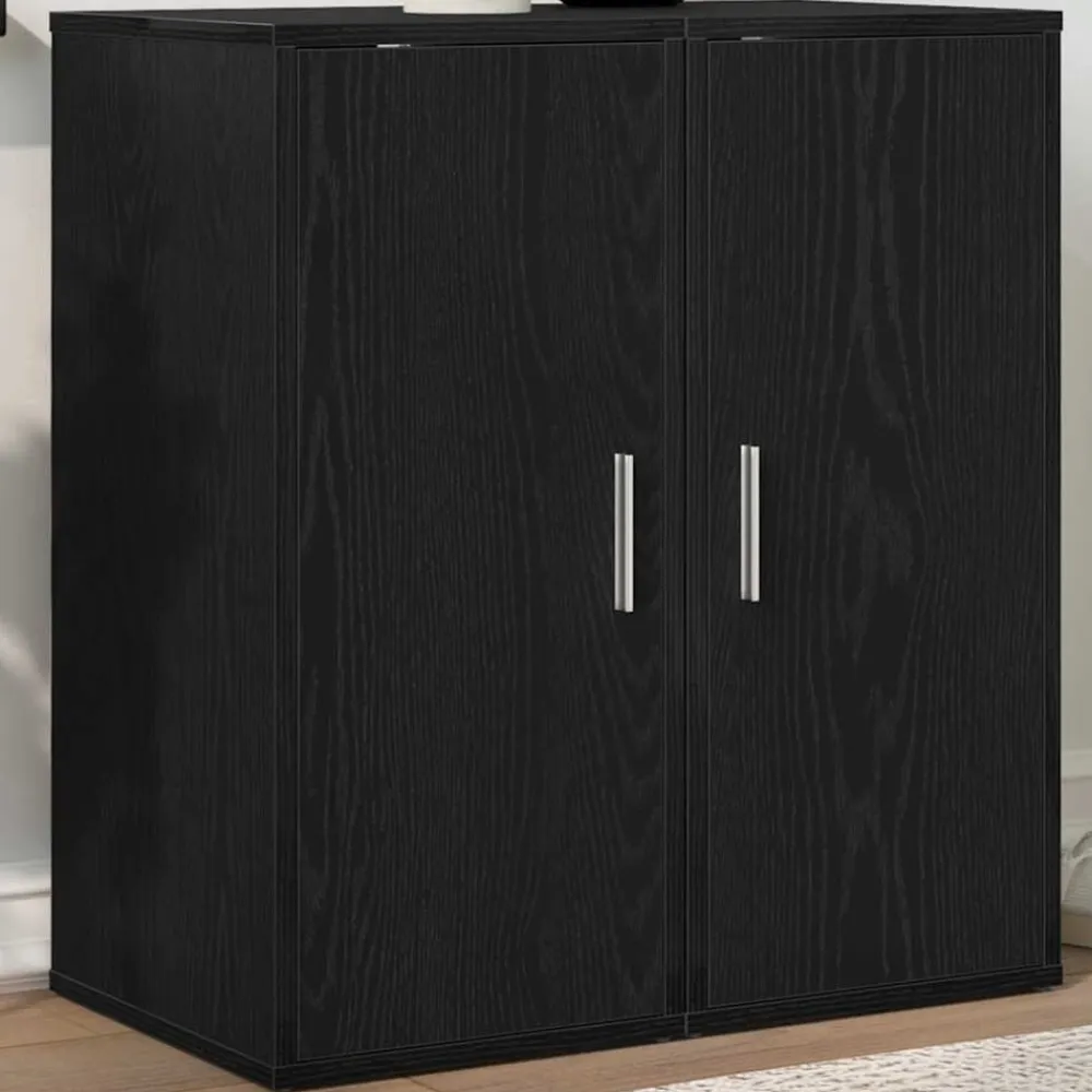 vidaXL Zapateros 2 uds 32x35x70 cm madera de ingeniería Roble negro Clearance