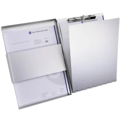 WESTCOTT Portapapeles con compartimento bisagra lateral A4 aluminio