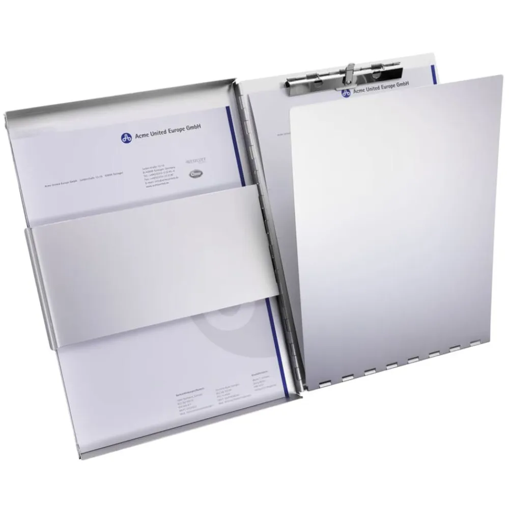 WESTCOTT Portapapeles con compartimento bisagra lateral A4 aluminio